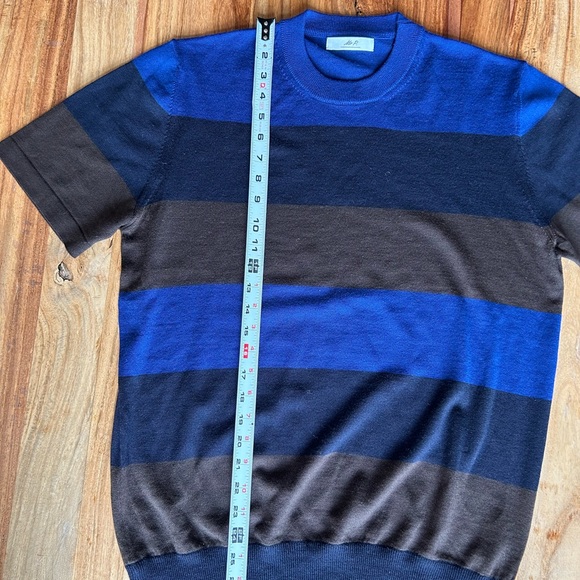 Mr P men’s shortsleeved knit sweater top.  100% merino lambs wool - Picture 4 of 6